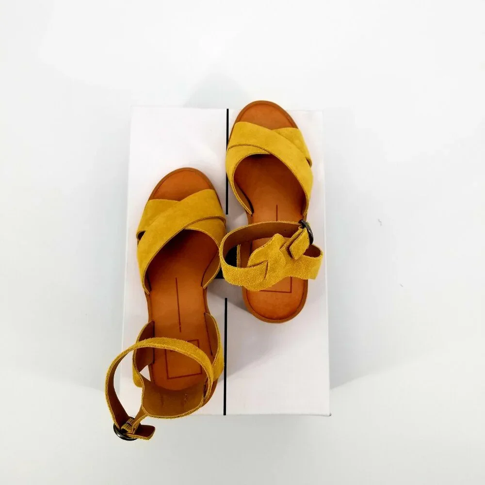 Dolce Vita Honey Suede Block Heel Sandals w/ Ankle Strap - Buttery Soft Sz. 6.5 - Picture 6 of 12